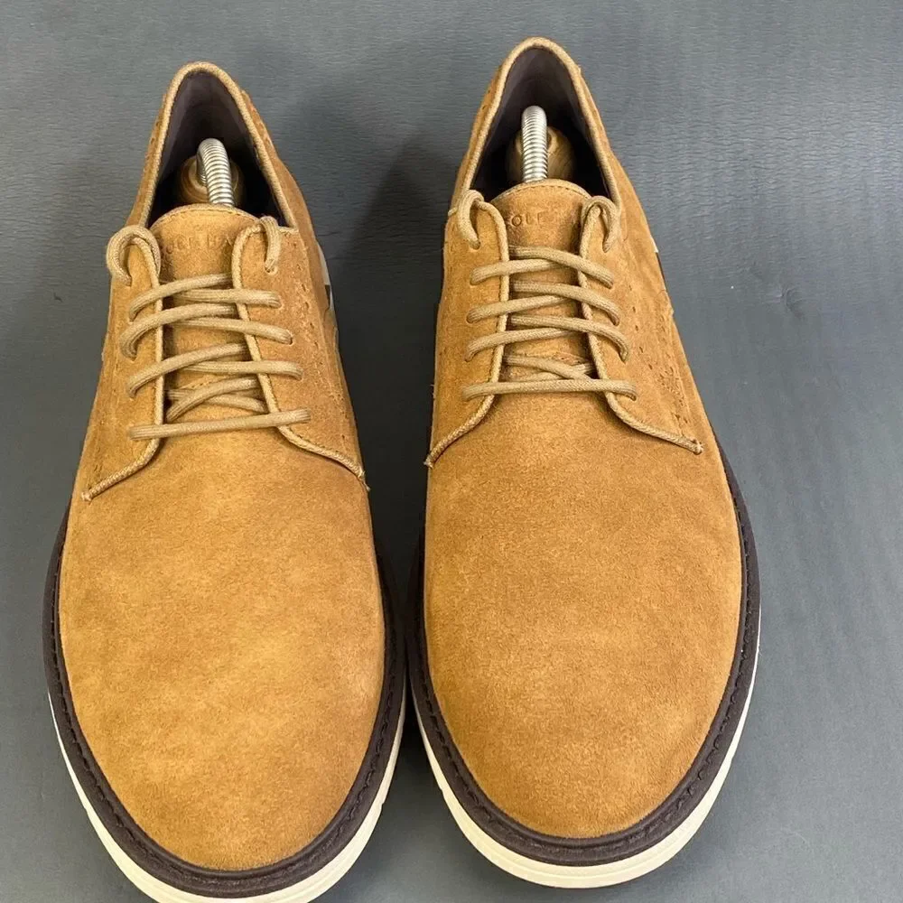 Cole Haan The Go-to Plain Toe brown suede comfort Oxford shoes mens size 11.5